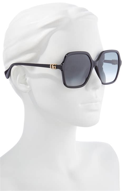 gucci 56mm square sunglasses|gucci overzi sunglasses.